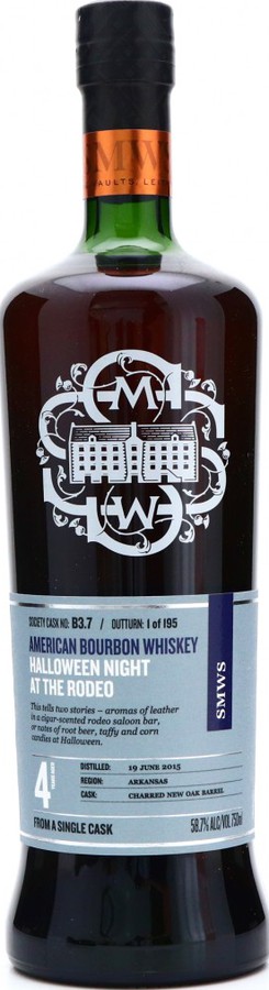 Rock Town 2015 SMWS B3.7 Halloween night at the rodeo Scotch Malt Whisky Society 58.7% 750ml