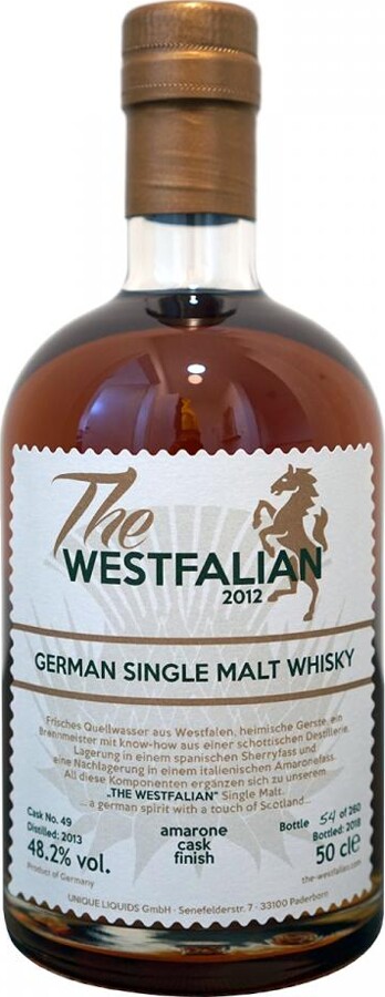 The Westfalian 2013 German Single Malt Whisky #49 48.2% 500ml