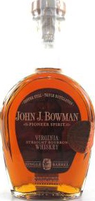 John J. Bowman Pioneer Spirit Virginia Straight Bourbon Whisky Single Barrel New Charred American Oak 50% 750ml