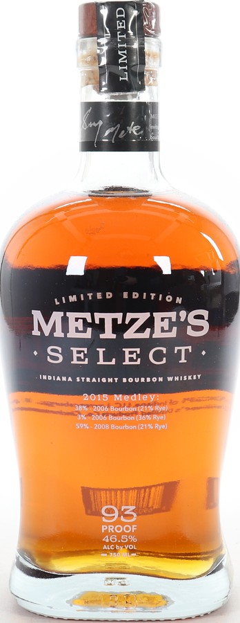 Metze's Select Limited Edition Indiana Straight Bourbon Whisky New American Oak Barrels 46.5% 750ml