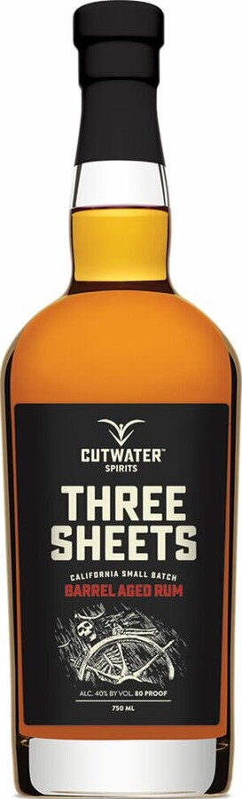 Cutwater Spirits Three Sheets Barrel Aged Rum 40% 750ml