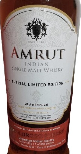Amrut 2012 Special Limited Edition Ex-Oloroso Cask #4135 LMDW 60% 700ml
