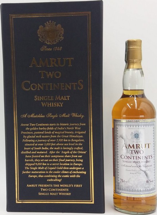Amrut Two Continents 2nd Edition Refill Bourbon Barrels 50% 700ml