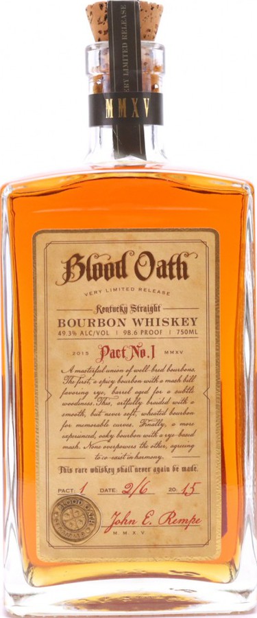 Blood Oath Pact #1 Kentucky Straight Bourbon Whisky 49.3% 750ml