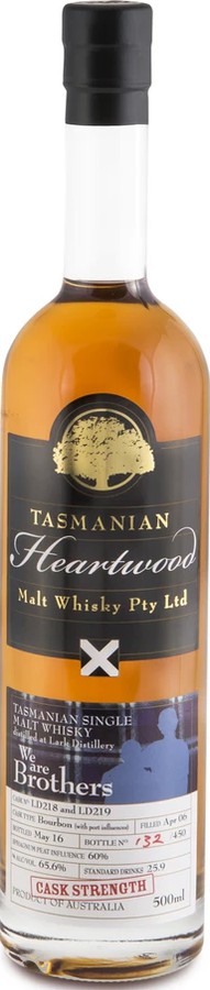 Heartwood 2006 We are Brothers 10yo Bourbon with Port influence LD218 & LD219 65.6% 500ml