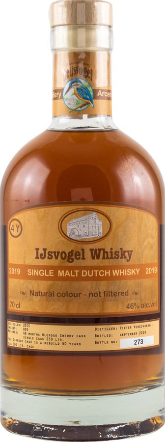 De IJsvogel 2015 Single Malt Dutch Whisky Oloroso Sherry #005 46% 700ml