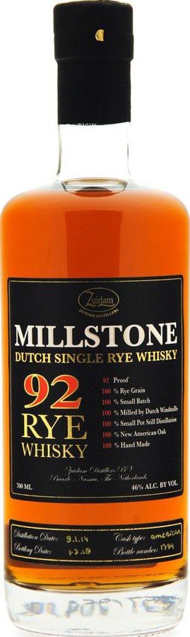 Millstone 2014 92 Rye Whisky New American Oak 46% 700ml