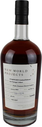 New World Projects Starward Limited Release Pedro Ximenez Sherry Cask #2 Batch 151010-WH Vintage Cellars 48% 750ml