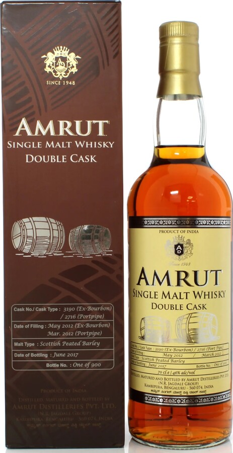 Amrut Double Cask Ex Bourbon & Port Pipe 46% 700ml