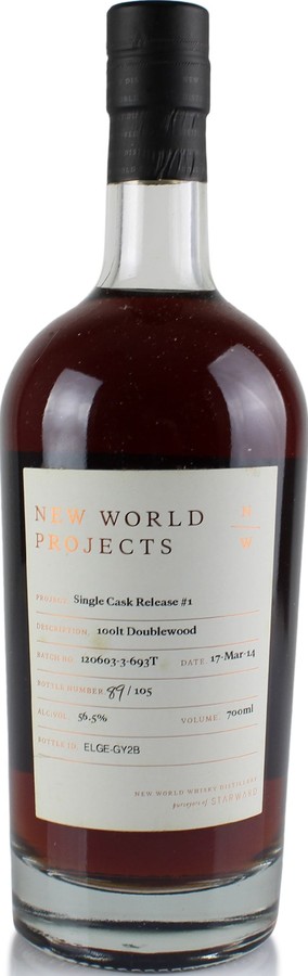 New World Projects Single Cask Release #1 100lt Doublewood Batch 120603-3-693T 56.5% 700ml