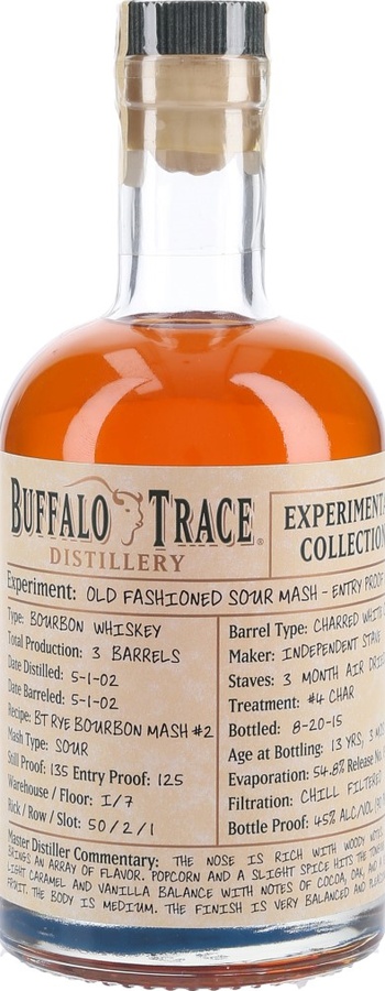 Buffalo Trace 2002 Experimental Collection Charred White Oak 45% 375ml