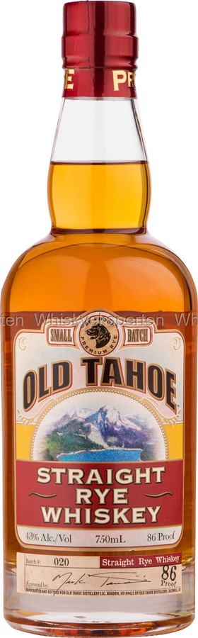 Old Tahoe Straight Rye Whisky Small Batch 43% 750ml