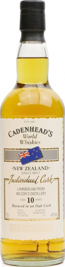 Lammerlaw 10yo CA World Whiskies Individual Cask Bourbon Barrel 48.9% 700ml