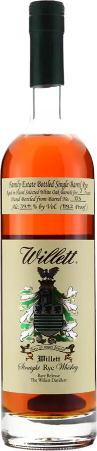 Willett 7yo Family Estate Bottled Single Barrel Rye #175 59.6% 750ml
