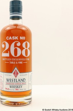 Westland Cask #268 Single Cask Release 54% 750ml