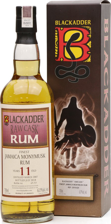 Blackadder 2007 Raw Cask Jamaica Monymusk 11yo 63.9% 700ml