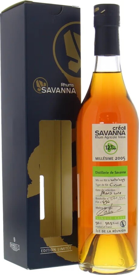 Savanna 2005 Creol Rhum Agricole Vieux 12yo 50.5% 500ml