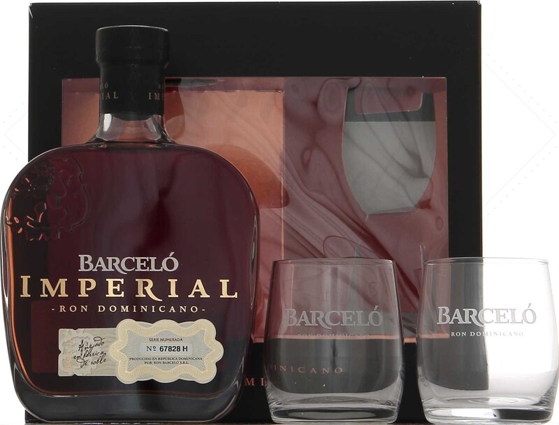 Ron Barcelo Imperial Giftbox With Glasses 38% 700ml