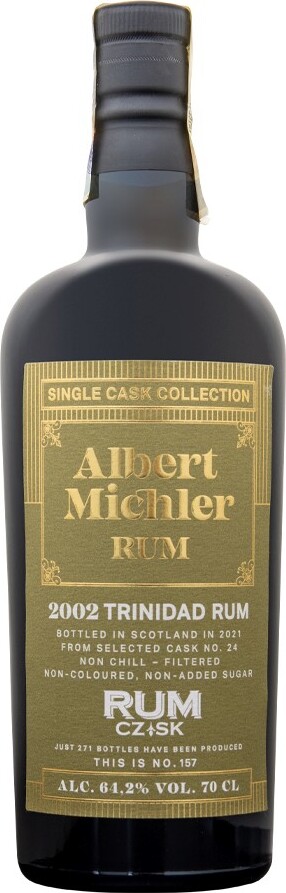 Albert Michler 2002 Trinidad Single Cask Collection For Rum CZ&SK Cask no.24 64.2% 700ml