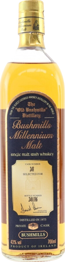 Bushmills 1975 Millennium Malt Cask no.248 Selected for The Angels Share 43% 700ml