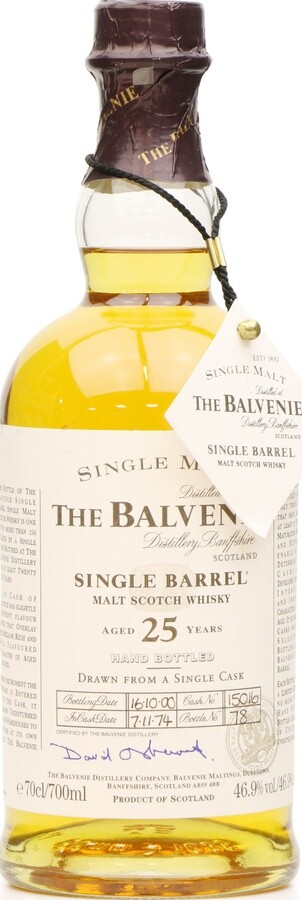 Balvenie 1974 Single Barrel Cask no.15016 25yo 46.9% 700ml