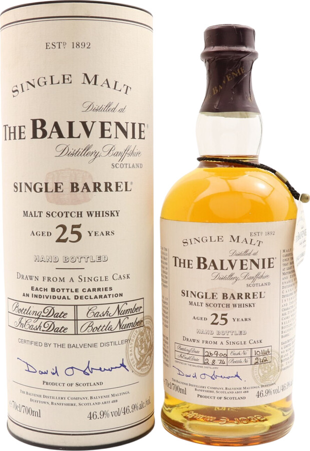 Balvenie 1974 Single Barrel Cask no.10146 25yo 46.9% 700ml