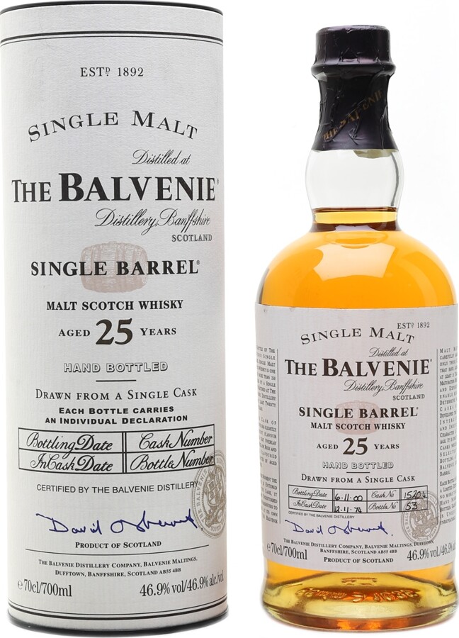 Balvenie 1974 Single Barrel Cask no.15204 25yo 46.9% 700ml