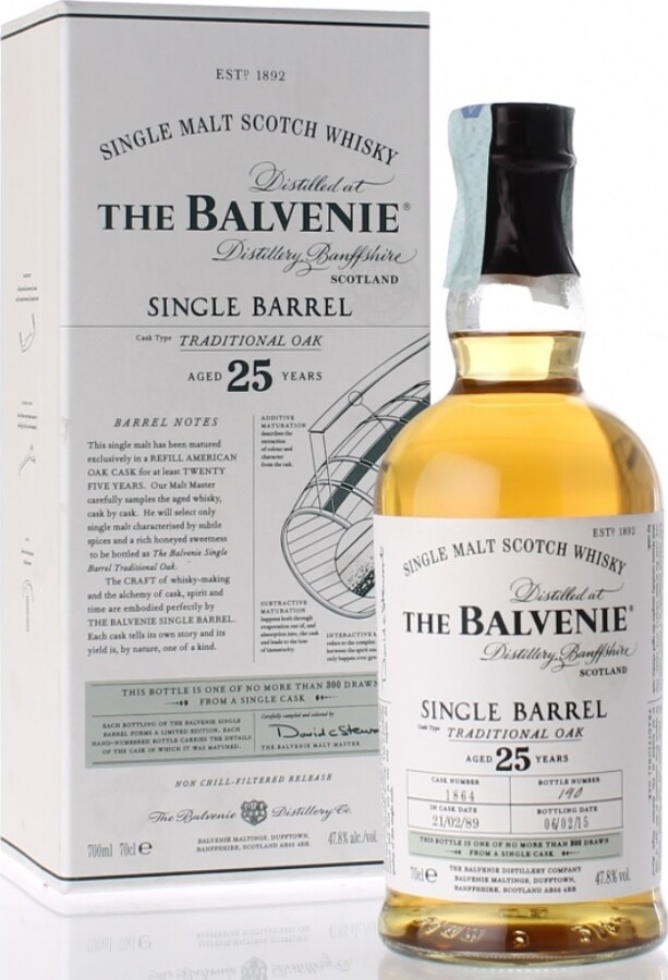 Balvenie 1989 Single Barrel Traditional Oak Cask no.1864 25yo 47.8% 700ml