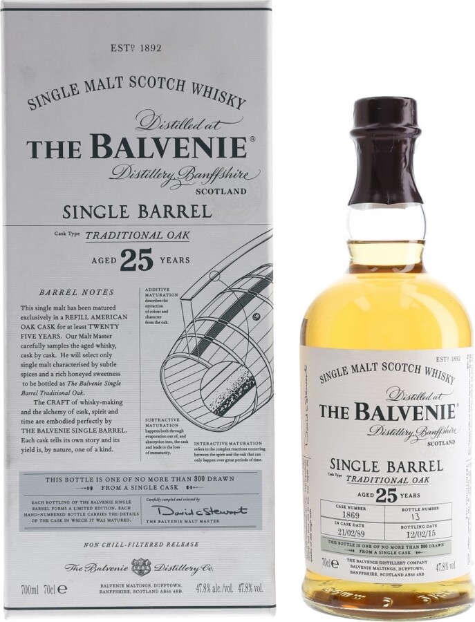 Balvenie 1989 Single Barrel Traditional Oak Cask no.1869 25yo 47.8% 700ml