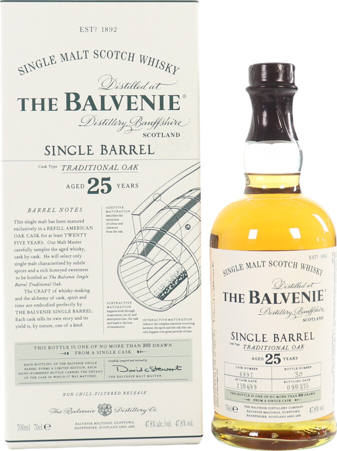 Balvenie 1989 Single Barrel Traditional Oak Cask no.6997 25yo 47.8% 700ml