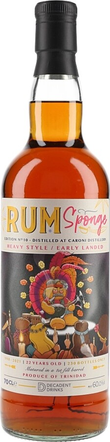 Decadent Drinks 1998 Caroni Rum Sponge Edition No.10 22yo 60% 700ml