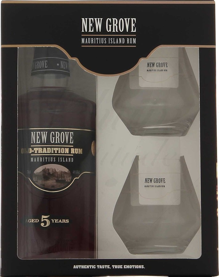 New Grove Old Tradition Giftbox with Glasses 5yo 40% 700ml