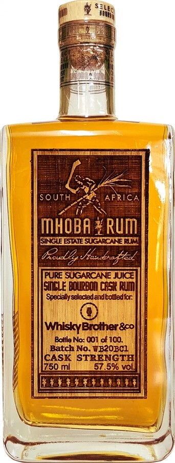 Mhoba Single Bourbon Cask Whisky Brother & Co Cask Strenght 57.5% 750ml