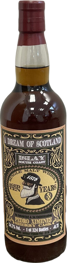 Islay South Coast 10yo BW a Dream of Scotland Pedro Ximenez Sherry Cask 54.7% 700ml