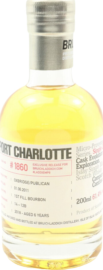 Port Charlotte #LADDIEMP8 2011 Micro-Provenance Series 6yo 1st Fill Bourbon #1860 61.4% 200ml