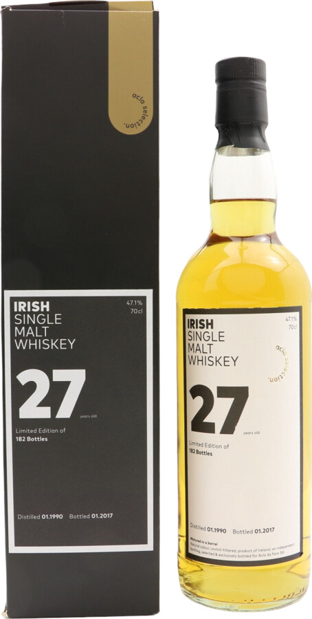Irish Single Malt Whisky 1990 AdF Acla Selection 27yo Barrel 47.1% 700ml