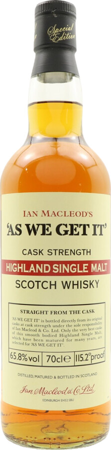 As We Get It NAS IM Highland Single Malt 65.8% 700ml