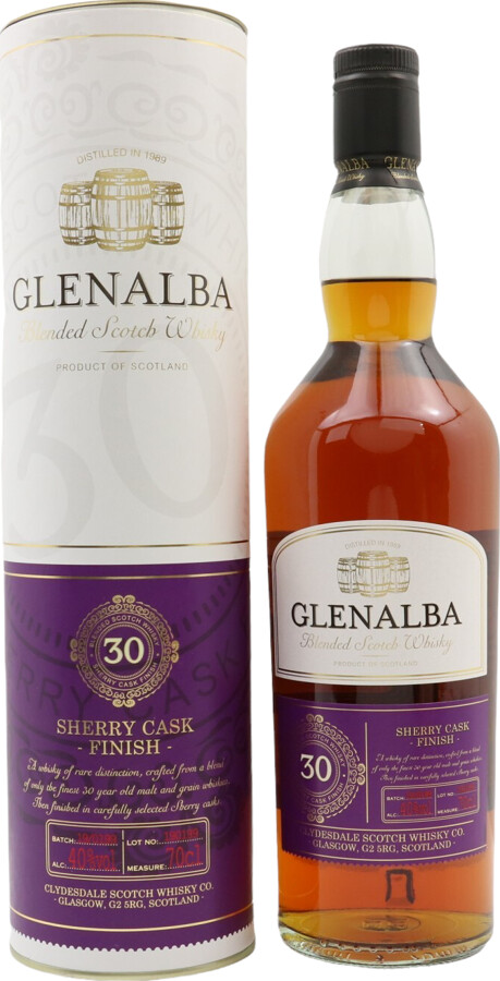 Glenalba 30yo Cd Sherry Cask Finish Batch 19/0199 Lidl 40% 700ml