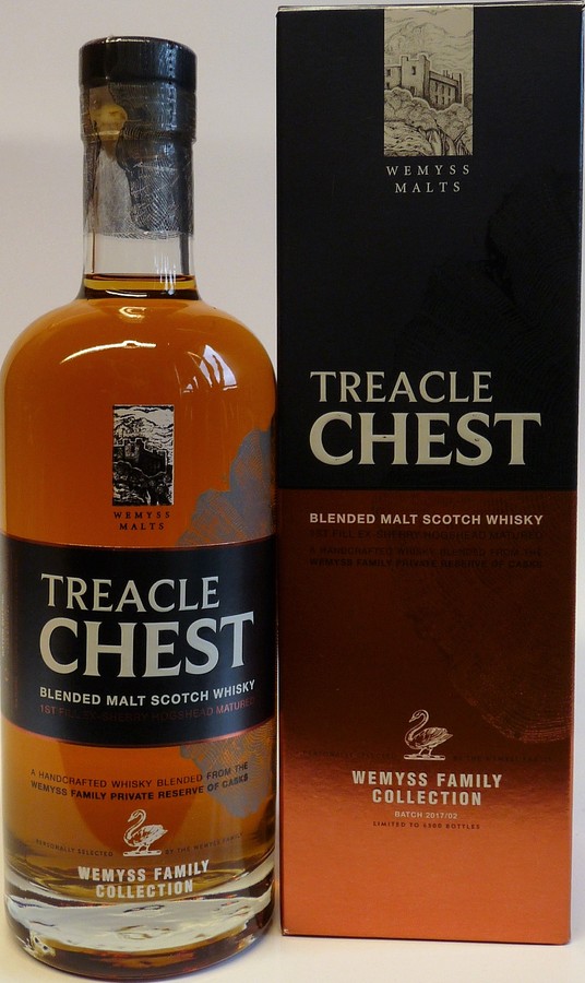 Treacle Chest Blended Malt Scotch Whisky Wemyss Family Collection 1st Fill Ex-Sherry Hogsheads Batch 2017/02 46% 700ml