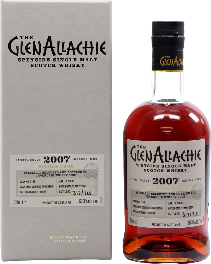 Glenallachie 2007 Single Cask 12yo First Fill Oloroso Puncheon #7169 Inverurie Whisky Shop 60.3% 700ml