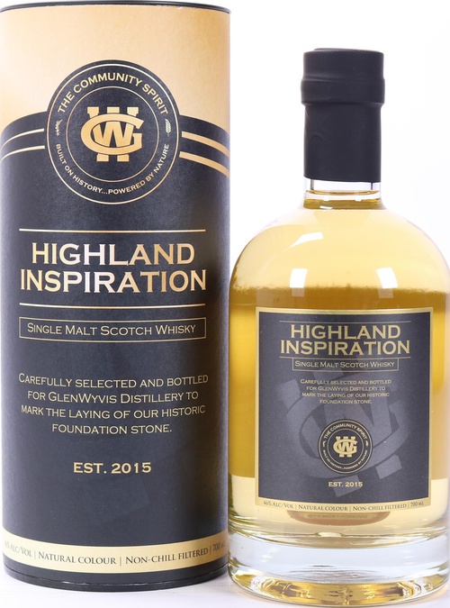 Highland Inspiration Single Malt Scotch Whisky First Fill Bourbon Barrel Laying of GlenWyvis Foundation Stone 46% 700ml