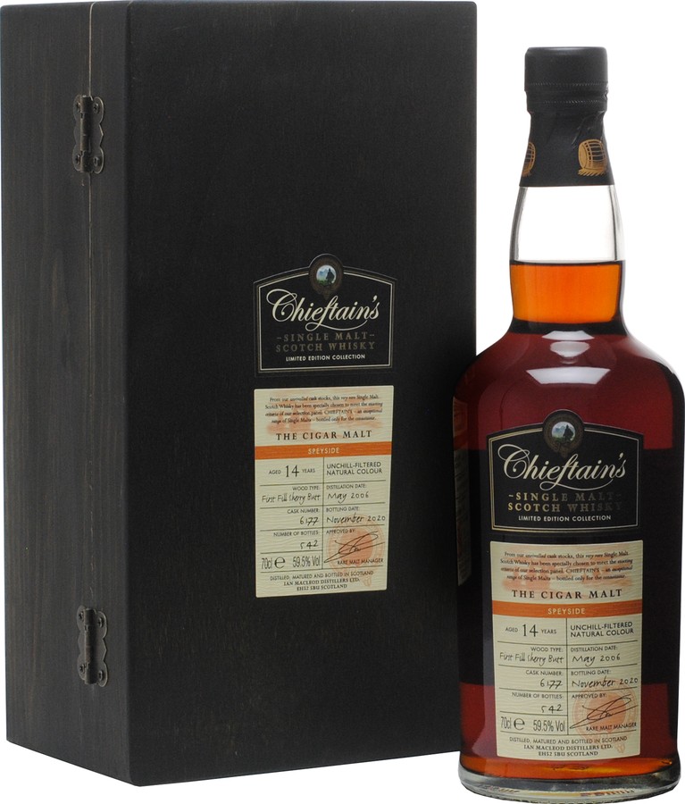 The Cigar Malt 2006 IM Chieftain's Limited Edition Collection 1st Fill Ex-Sherry Butt #6177 59.5% 700ml