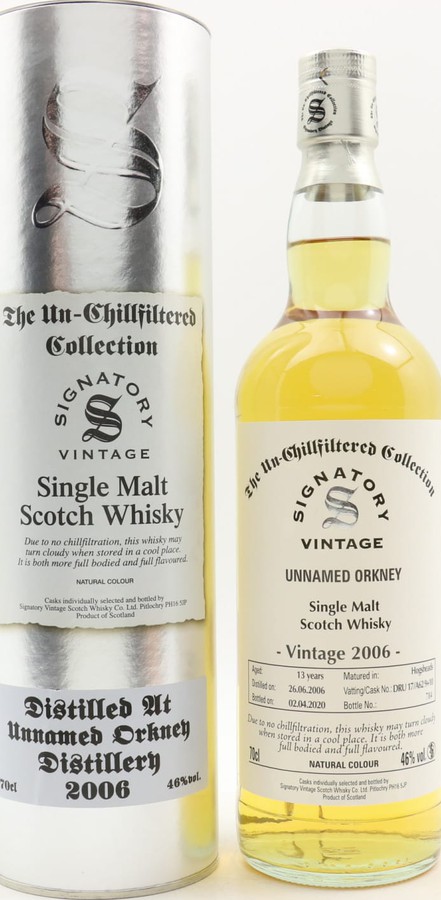 Unnamed Orkney 2006 SV The Un-Chillfiltered Collection DRU 17/A62 9+10 46% 700ml