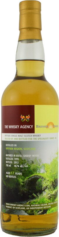 Speyside 1995 TWA Speyside Single Malt Joint bottling Bresser & Timmer Refill Sherry Wood for the Specialists Choice NL 46% 700ml