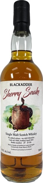Single Malt Scotch Whisky Sherry Snake BA Raw Cask SS01 61.9% 700ml
