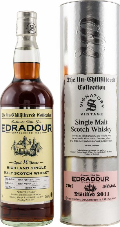Edradour 2011 SV The Un-Chillfiltered Collection Sherry Butt #42 46% 700ml