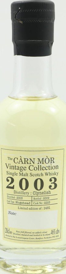 Clynelish 2003 MMcK Carn Mor Vintage Collection #2223 46% 200ml