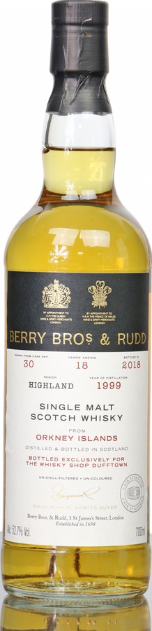 Orkney Islands 1999 BR #30 The Whisky Shop Dufftown 52.7% 700ml