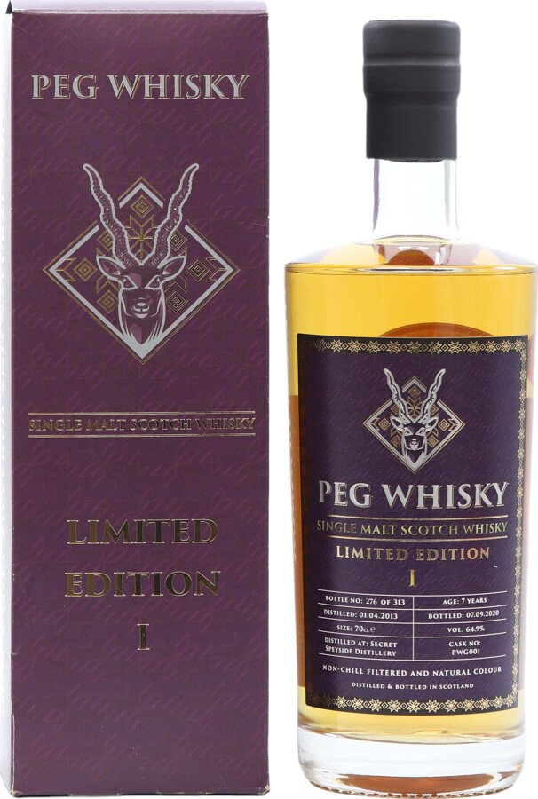 Peg Whisky 2013 PegW Limited Edition I 7yo Ex-Bourbon Hogshead PWG001 64.9% 700ml