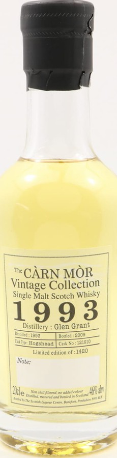 Glen Grant 1993 MMcK Carn Mor Vintage Collection #121910 46% 200ml